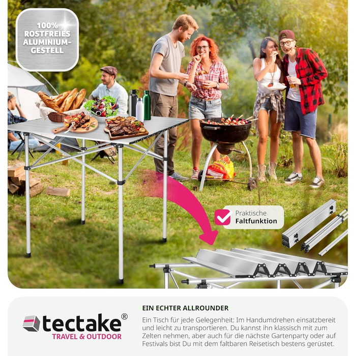 Кемпинговый стол 70 x 70 x 70 см tectake