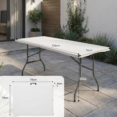 Складной фуршетный стол 152 х 70 х 74 см белый Sekey