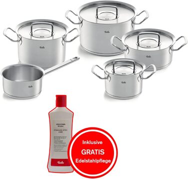 Набір посуду Fissler Original-Profi Collection/з нержавіючої сталі, 5 предметів, включаючи металеву кришку безкоштовний догляд за нержавіючою сталлю - індукційний ексклюзивно на Kitchen-Profi