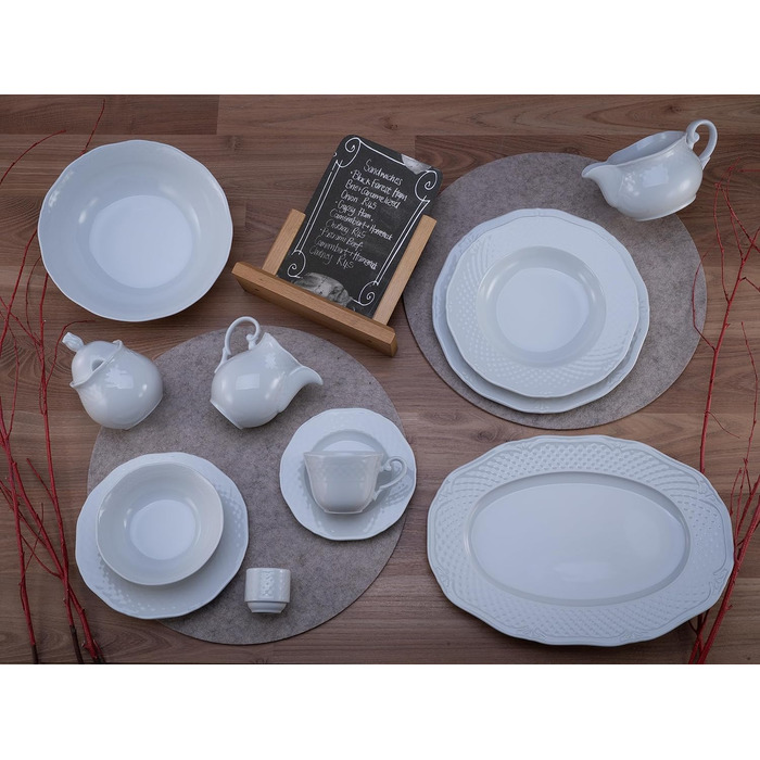 Набір посуду на 8 персон, 61 предмет, білий Arianne Creatable