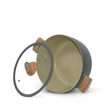 Каструля Fissman ARIA 20x8,5 см / 2,24 л зі скляною кришкою алюміній з антипригарним покриттям (14469)