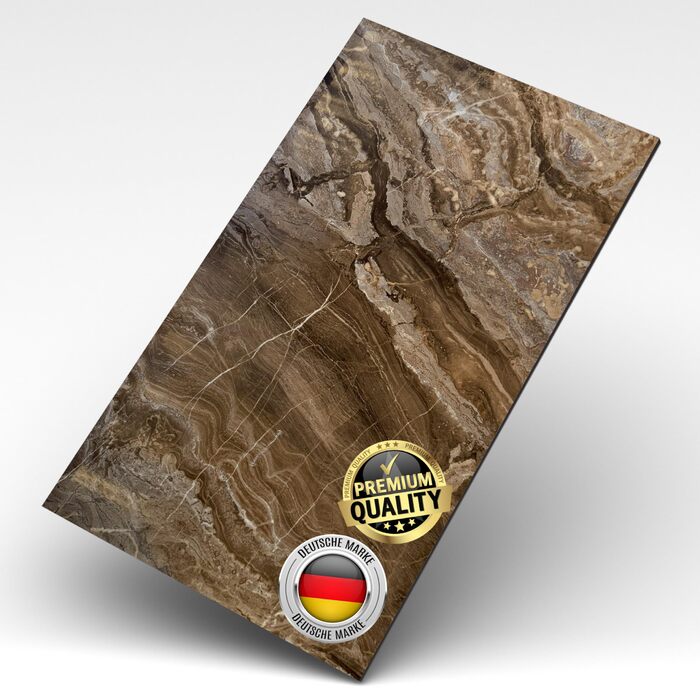 Стінові панелі AS Country Stone під мармур 60x120 см ПВХ-облицювання стіни з пластикових панелей для кухні, ванної кімнати тощо Панель кухонного фартуха (, колір Arebesceto Brown)