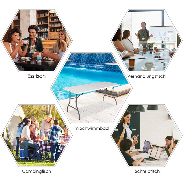 Складной кемпинговый стол 182 х 75 х 74,5 см RELAX4LIFE