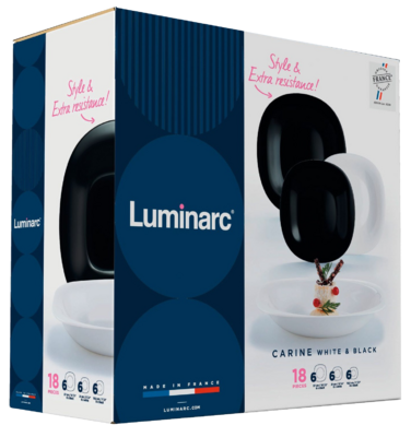 Сервиз столовый Luminarc Carine Black&White, 18 предметов (6773529)