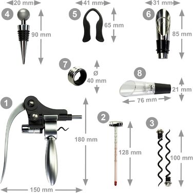 Набор сомельє для вина 10 предметів AMAVEL