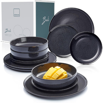 Набор тарелок на 4 персоны, 12 предметов, темно-серый Bali Sänger