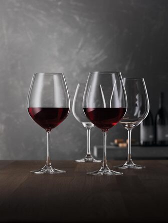 Набір келихів Spiegelau Bordeaux, 4 шт., Європейський безсвинцевий кришталь, Класична ніжка, Безпечно мити в посудомийній машині, Подарунковий набір келихів для червоного вина професійної якості, 640 мл (Келихи для бургундського вина)