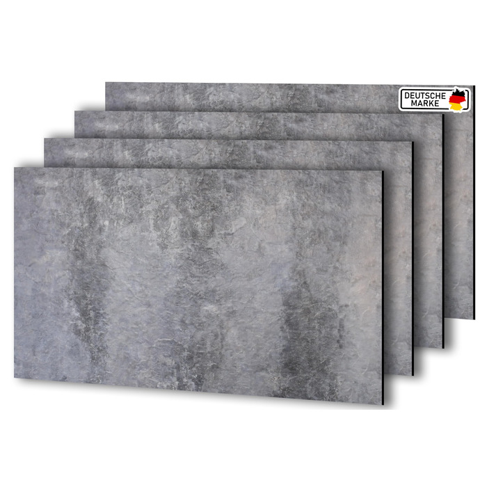 Стінові панелі AS Country Stone під мармур 60x120 см ПВХ-облицювання стіни з пластикових панелей для кухні, ванної кімнати тощо Панель кухонного фартуха (4 шт., світлий бетон)