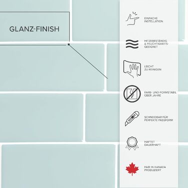 Наклейки для плитки, що самоклеяться - упаковка з 5 аркушів 29,36 см x 21,29 см - 3D самоклеючі ПВХ наклейки для плитки та фартуха для кухні, ванної кімнати та стін, кольорова та водонепроникна плитка (сіро-зелений колір)