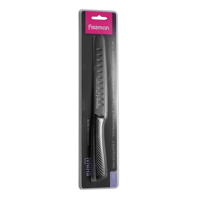Нож для тонкой нарезки с выточками Fissman SHINAI graphite (2485)