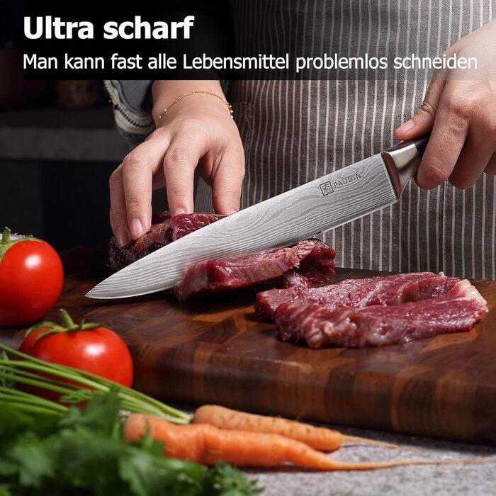 Кухонный нож 20 см с деревянной ручкой PAUDIN