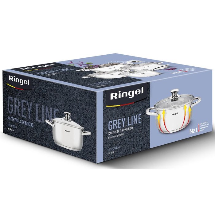 Кастрюля Ringel Grey line (5.5 л) 24 см (6932750)