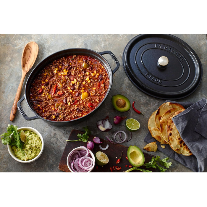 Чавунна жаровня/кокот STAUB, овальна 6,7 л, (29 см, чорна)