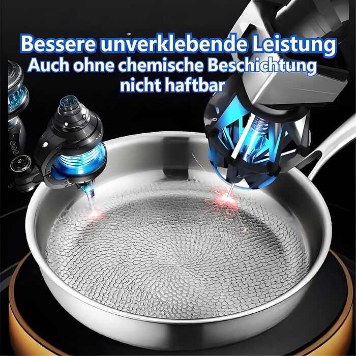 Титановая сервировочная сковорода 28 см со стеклянной крышкой Tovara Titanium Pro