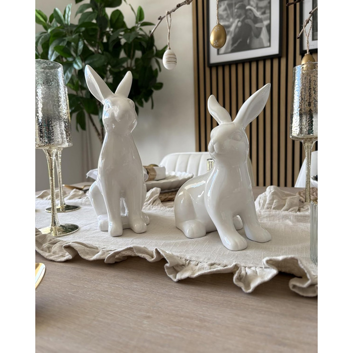 Декоративна фігурка кролика на Великдень 26 см Beliani
