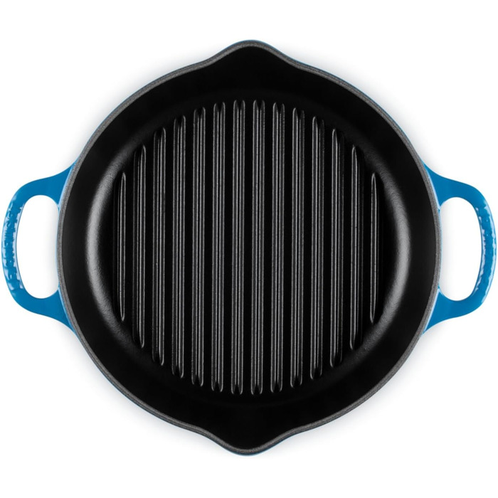 Чавунна сковорода-гриль квадратна 26 см, синій Марсель Signature Le Creuset