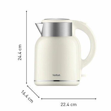 Tefal Електрочайник Thermo Protect XL, 1.9л, пластик, нержавіюча сталь, бежевий