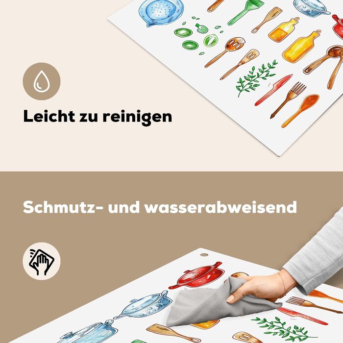 Фартух для плити, кухонний фартух, вініл, 78x52 см, декор для кухні, облицювання стіни, кришка для плити - сіро-чорна (кухня - креслення, 52Д x 65Ш см)