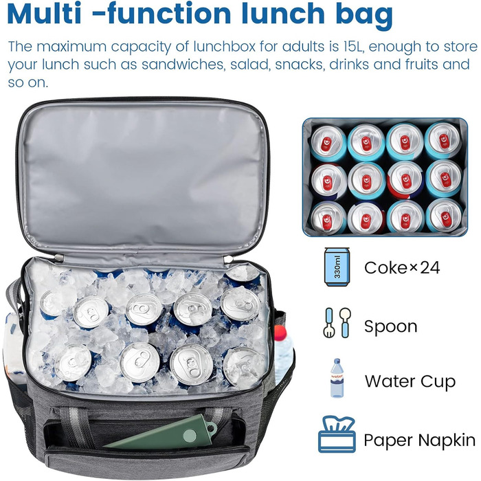 Термосумка 15 л сіра DUNSOO