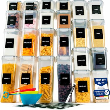 Набор из 24 контейнеров для хранения, прозрачный/черный XL Deco haus