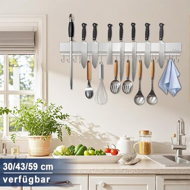 Магнитный держатель для ножей с 15 крючками 59 см Dmore