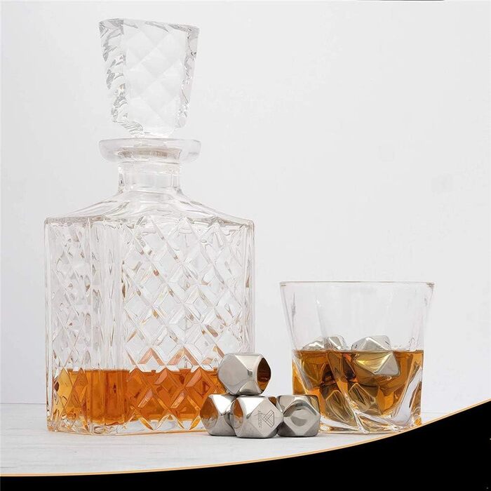 Набір охолоджувальних каменів для віскі з нержавіючої сталі у формі ромба Ulalaza