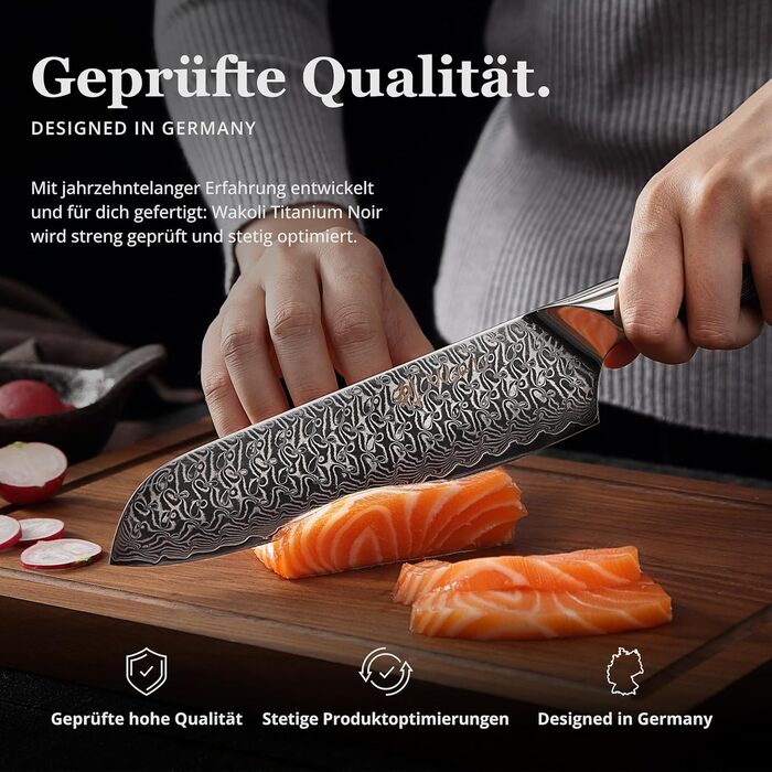 Кулінарний набір ножів з дамаської сталі Sycamore (6 предметів) 67 шарів, ядро з VG10, твердість 602 HRC, ручки з клена, хлібний ніж із серрейторною заточкою, магнітний тримач для ножів, професійні кухонні ножі для точного нарізання (Чорно-білий)