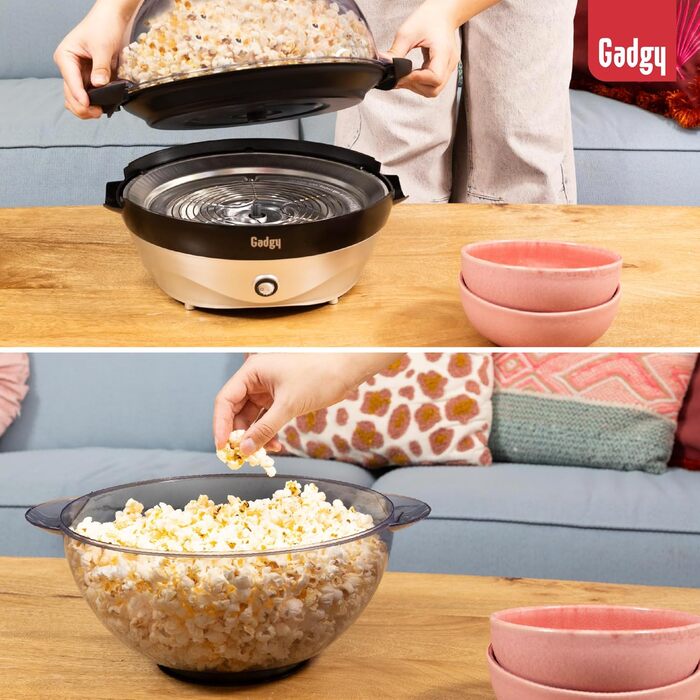 Машина для попкорну 5 л, 800 Вт чорно-біла Gadgy