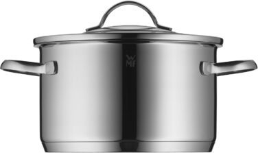 Набір індукційних каструль WMF Aparto Advantage Pot Set зі скляною кришкою, полірована нержавіюча сталь Cromargan, без покриття, можна мити в посудомийній машині (набір каструль) (16 см)
