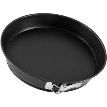 Конічна пружинна форма 32 см ЧОРНИЙ МЕТАЛІК, Форма для випічки з плоским дном, Форма для торта з високоякісним антипригарним покриттям, (Колір Чорний), Кількість Одинарна, 6530
