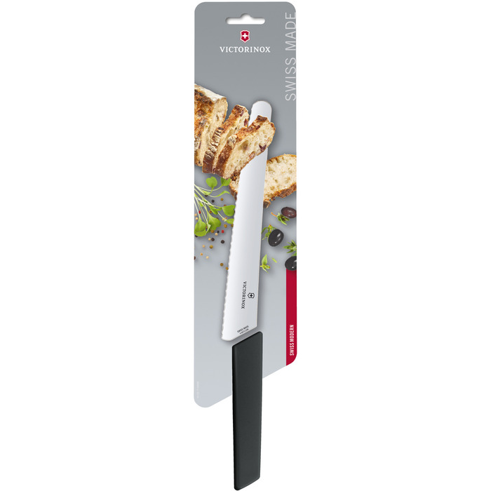 Кухонний ніж Victorinox Swiss Modern Bread&Pastry лезо 22см хвил. з чорн. ручкою (блістер)