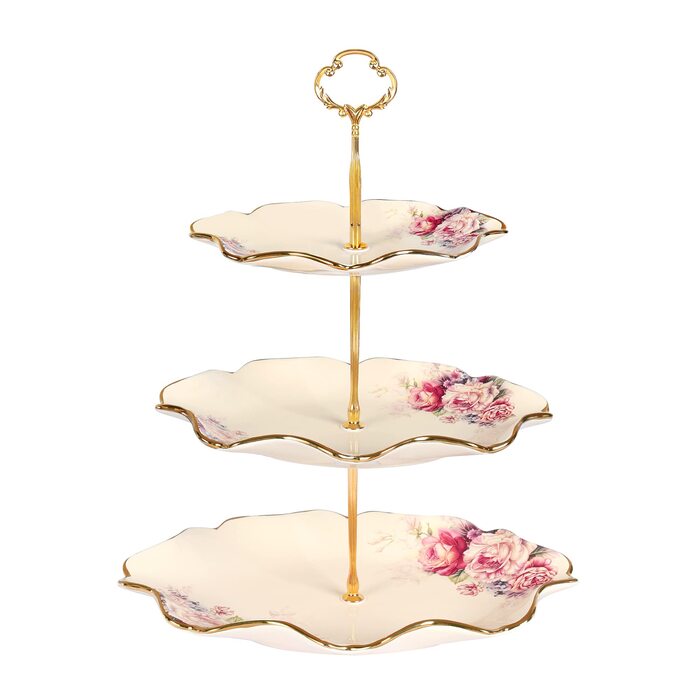 Ярусний етажерка з квітковим візерунком 32 см fanquare