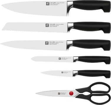 Набор ножей с блоком, 7 предметов, коричневый Four Star Zwilling