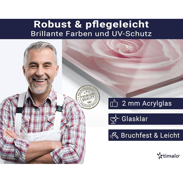 Кухонний фартух timalo зі скляним виглядом Акрилове скло 2 мм Бризкозахисна стіна для плити, скляний фартух, акрилові скляні стінові панелі, захисна панель для фартуха Бетонно-блакитно-сірий (160x50 см, 239- Рожеві троянди)