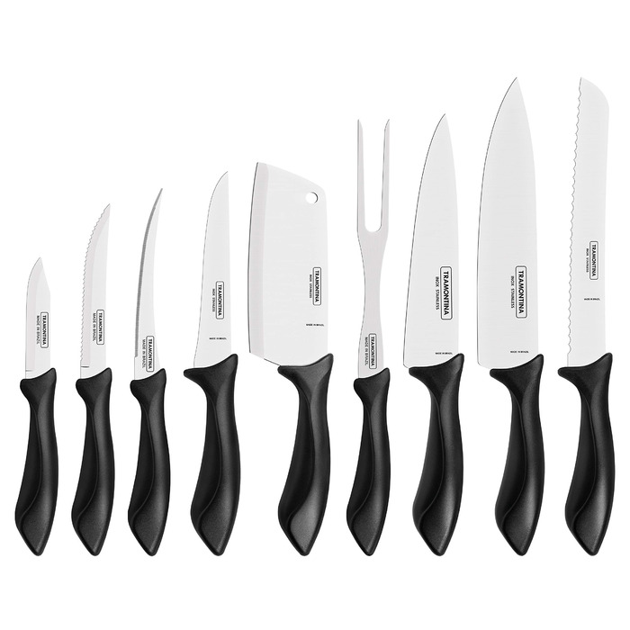 Набір ножів 8 шт чорні Tramontina