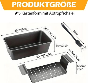 Форма для випікання хліба сталева зі знімною решіткою, чорна