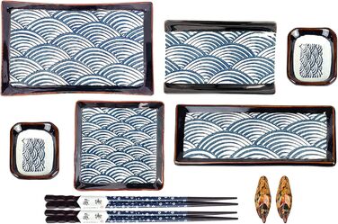 Набір посуду для суші на 2 персони, 10 предметів, Синя хвиля Artcome