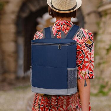 Дорожній холодильник, герметичний рюкзак-холодильник утеплений, скриня з льодом, туристичний аксесуар, велика місткість, термосумка для напоїв, пива, напоїв, синій