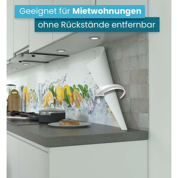 Самоклеючий кухонний фартух - матовий, преміальна бризкозахисна плівка 0,4 мм як доступна альтернатива склу, легке встановлення та очищення - висота 60 см - Дизайн Світло-сірий мармур 180 x 60 см (Жовтий - білий, Ш 280 см x В 60 см, 0,2 мм)