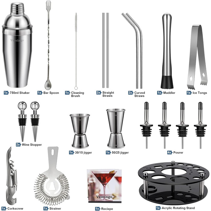 Подарунковий набір для бару 20 предметів Vemingo