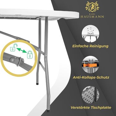 Складной кемпинговый стол 180 х 70 х 74 см KARL HAUSMANN