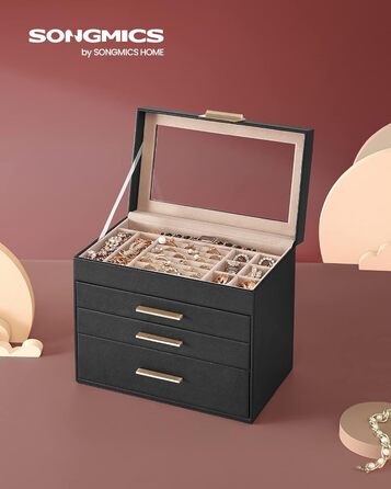 Органайзер для ювелирных изделий 4-уровневый черный SONGMICS