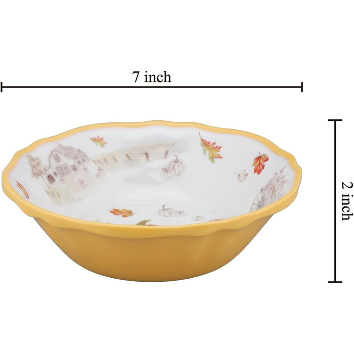 Набір меламінових мисок UP ware, миски у формі квітки для пасти, рису, супу та салату, без BPA, придатні для миття в посудомийній машині, ударостійкі, сині, 17,8 см, 6 предметів (гарбузовий сезон)