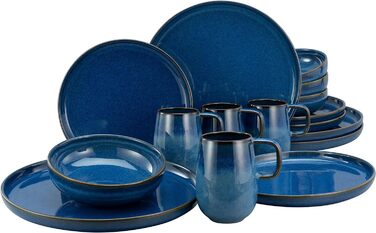 Серия Uno Набор посуды из 16 предметов, комбинированный сервиз из керамогранита (Atlantico, комбинированный набор из 16 предметов), 22978