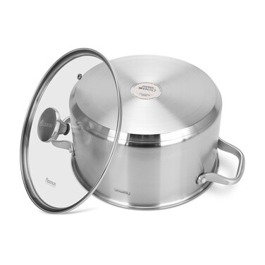 Кастрюля Fissman MASTER CHEF 24x13 см/5,4 л со стеклянной крышкой нержавеющая сталь (15097)