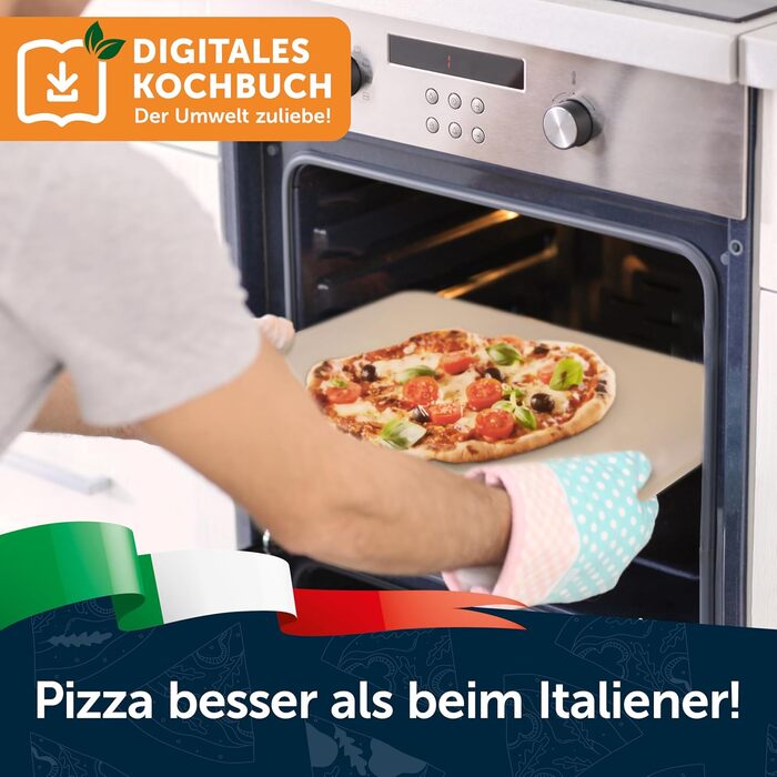 Камінь для піци 38x30 см з лопаткою Blumtal