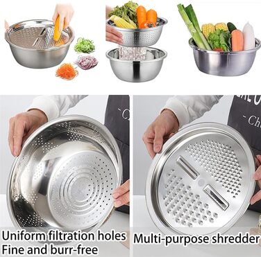 Мультифункціональна миска з нержавіючої сталі 3-в-1 HADAVAKA