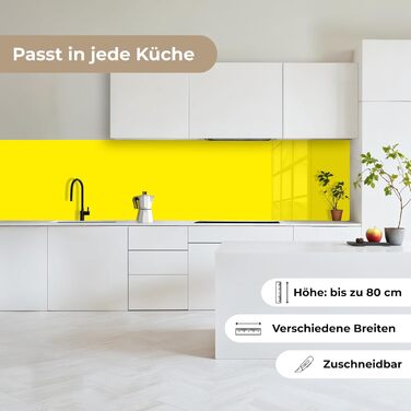 Кухонний фартух 60x250 см, самоклеючий фартух, кухонний фартух, кухонний фасад, самоклеючі кухонні фартухи - Осінь (Жовтий - Однотонний, 60 x 400 см)