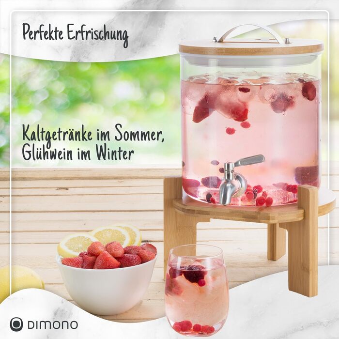 Диспенсер для напоїв зі сталевим краном 5 л Dimono