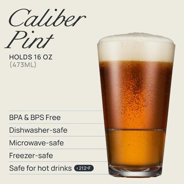 Набор стеклянных бокалов для пива 4 шт 473 мл Drinique